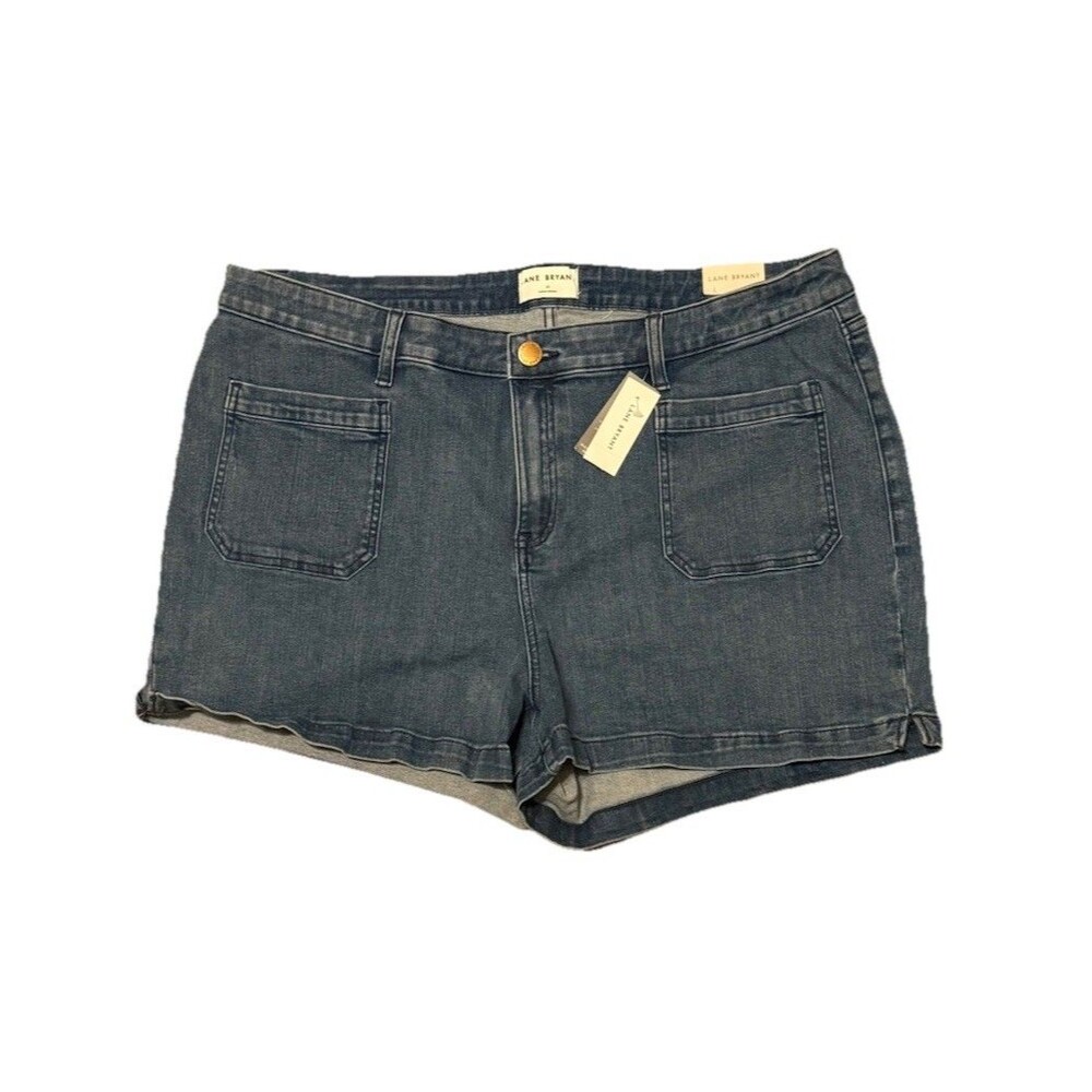 Lane Bryant Signature Fit Midi Shorts Magic Flex Waist Blue Denim Size 22 NWT